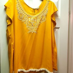 Yellow and white shirt